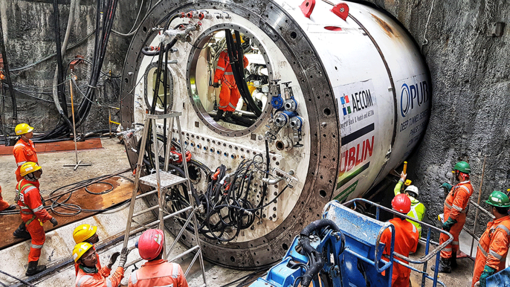 Tunnel boring machine used on the DTSS.